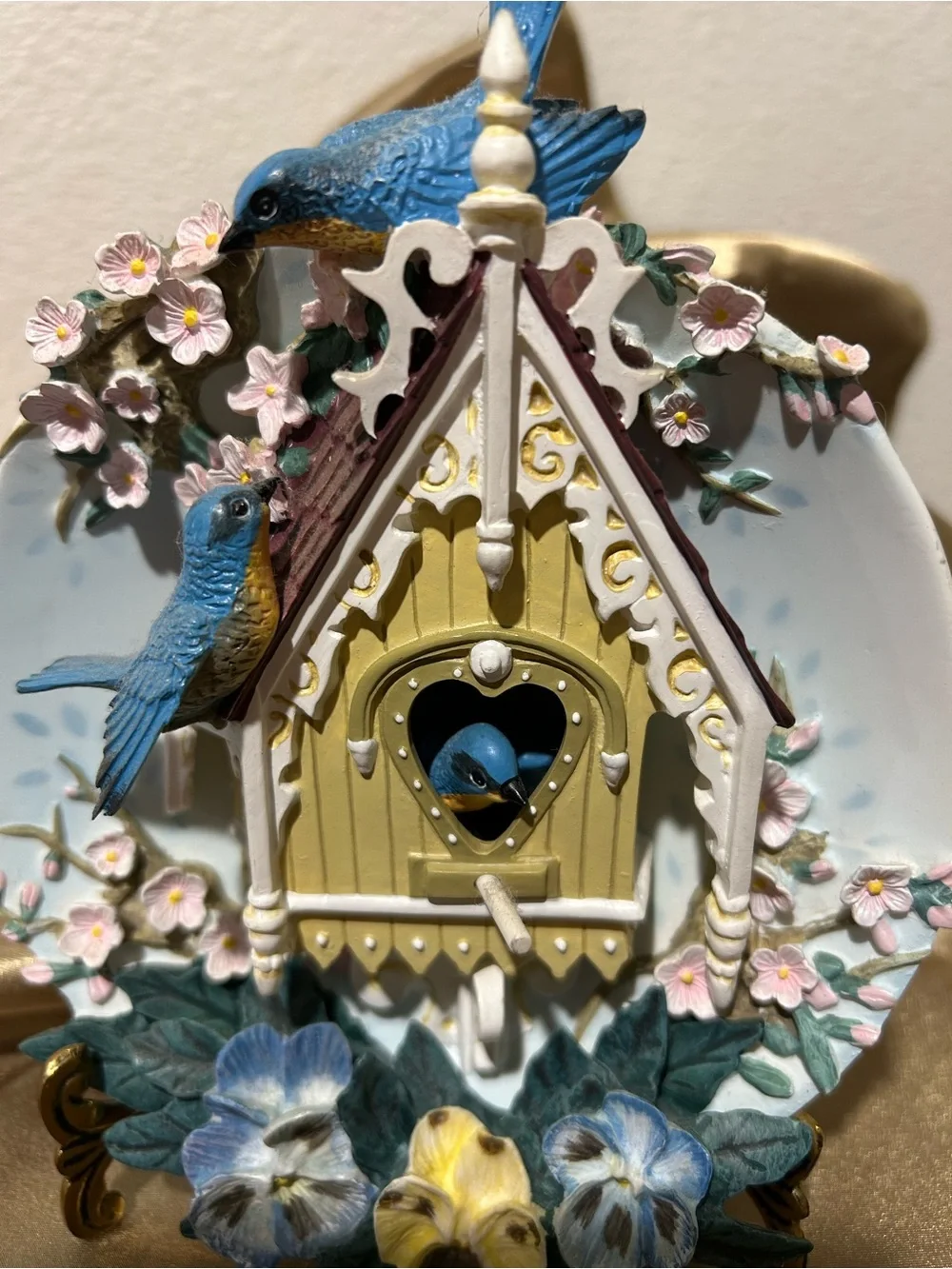 The Bradford Exchange Vintage Blue, Yellow & White Birdhouse Wall Art